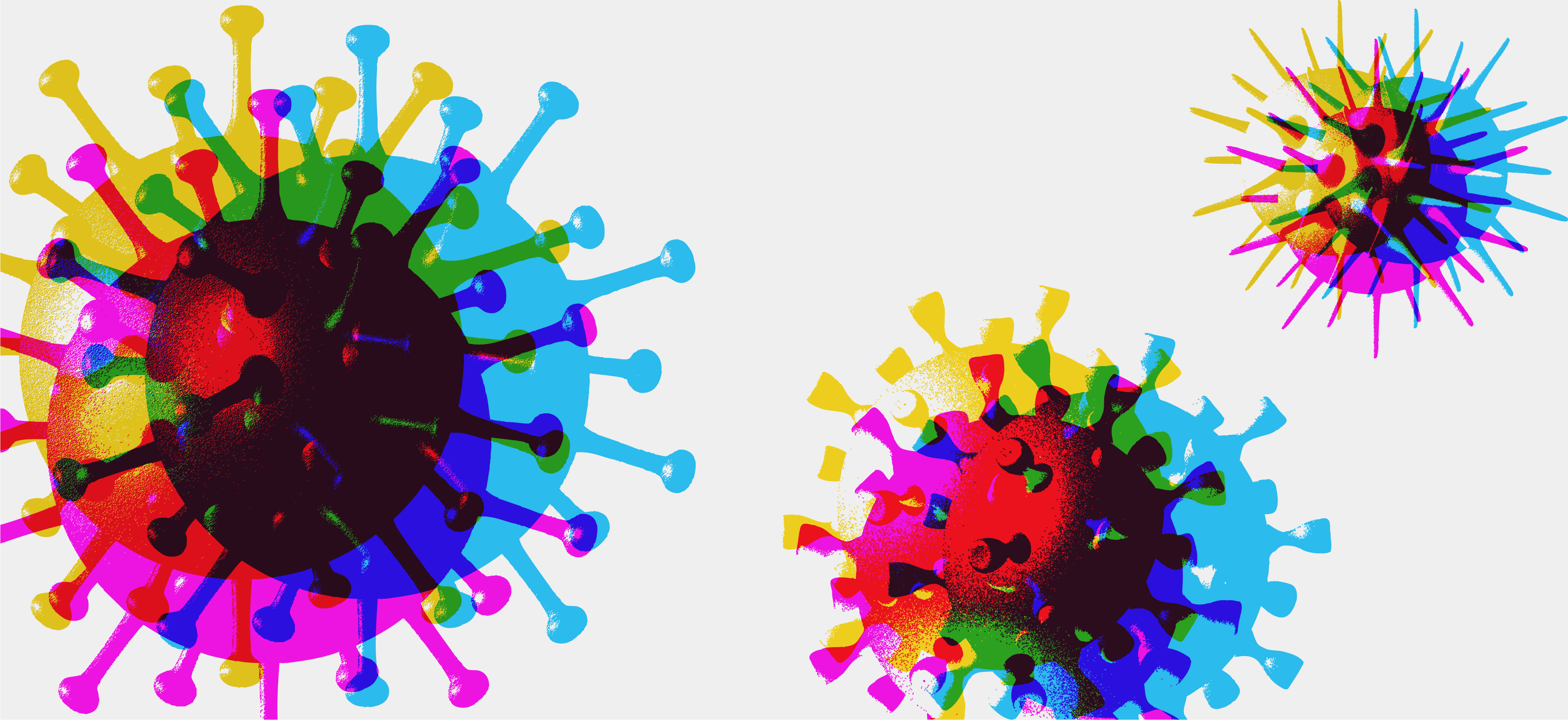 An illustrated photo of new variants of the Omicron virus.