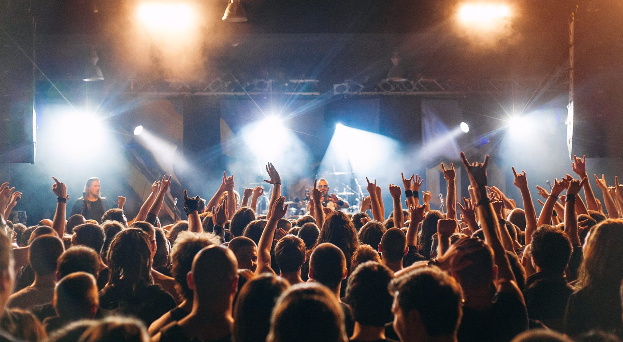 Cheering crowd at a rock concert