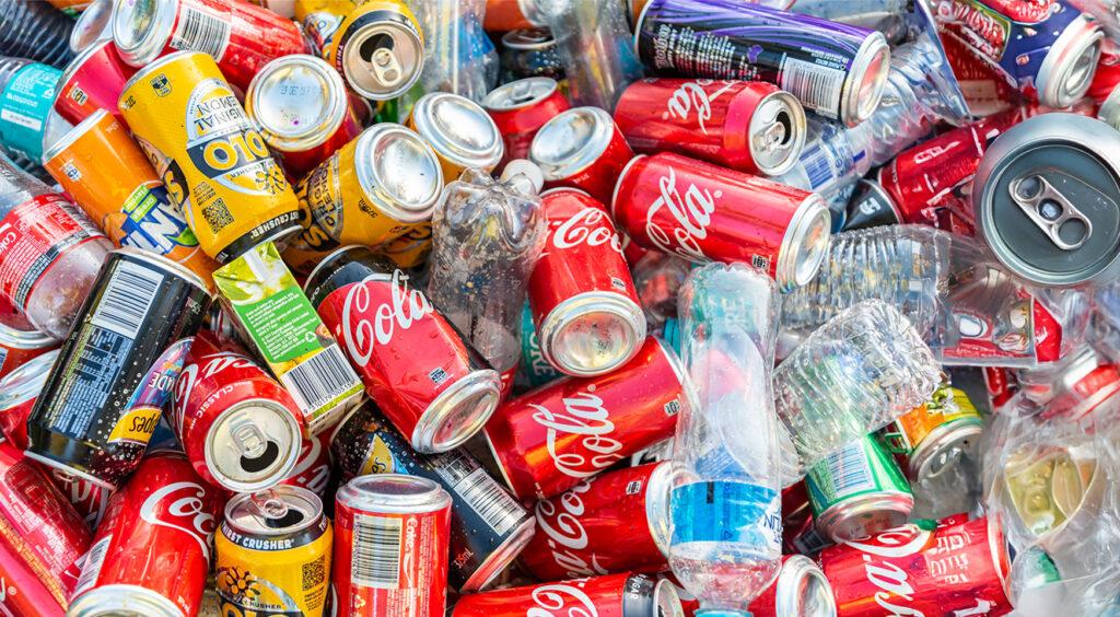 Aluminum cans for recycling